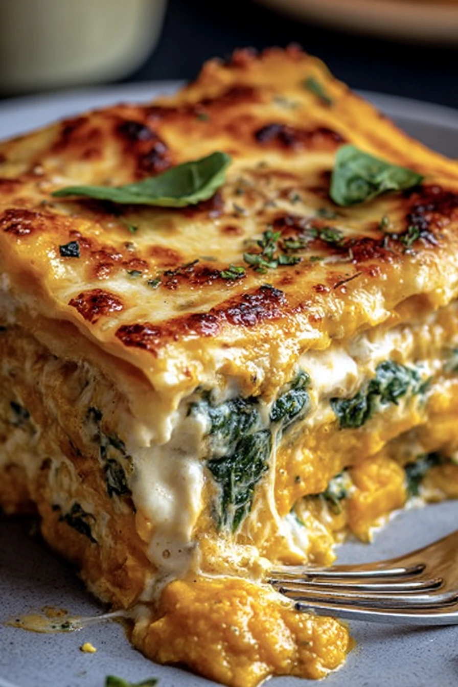 loaded veggie white lasagna, flavorful, cheesy, nutritious, colorful layers