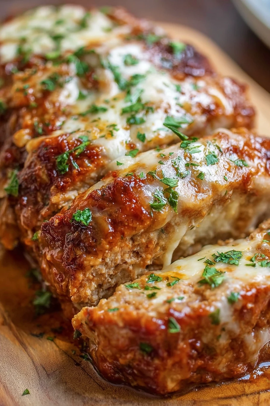 Garlic Parmesan Chicken Meatloaf, melt-in-your-mouth, savory, flavorful, delicious