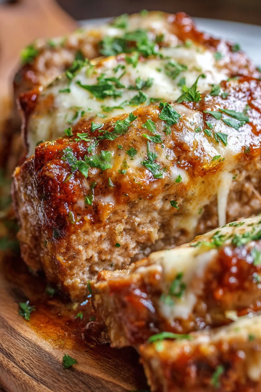 Garlic Parmesan Chicken Meatloaf, melt-in-your-mouth, savory, flavorful, delicious