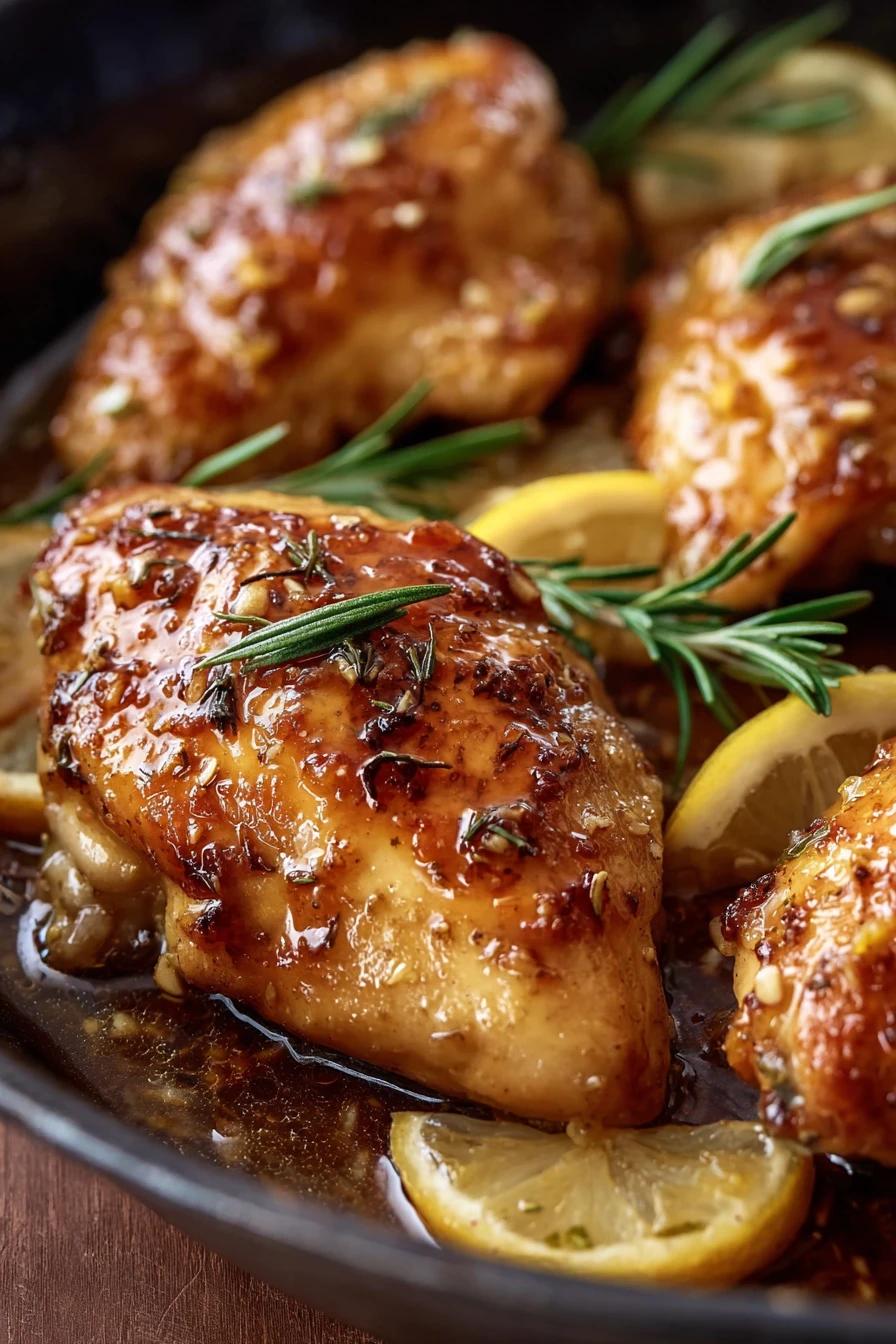 One-Pan Baked Honey Dijon Chicken, savory, juicy, flavorful, caramelized onions, tender potatoes