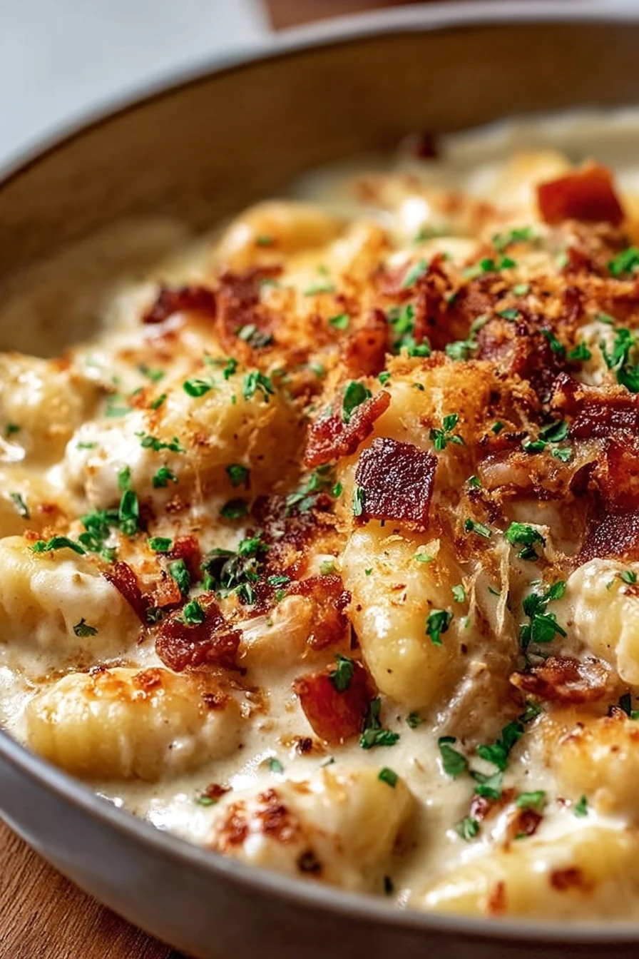 creamy crack chicken gnocchi, one-pot recipe, savory, comforting, cheesy, indulgent, delicious