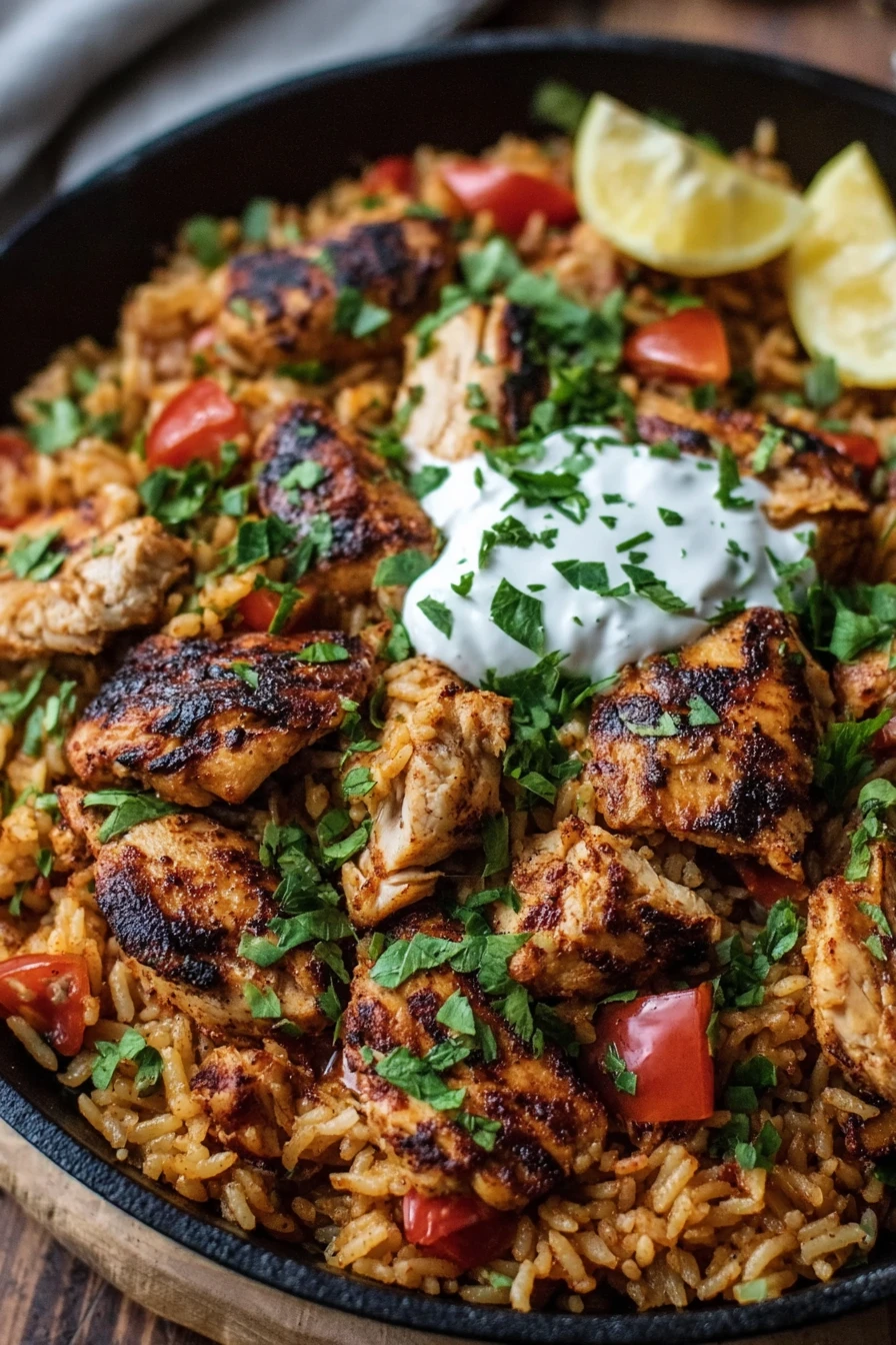 One Pot Shawarma Chicken And Rice, flavorful, aromatic, Middle Eastern-inspired, delicious, savory, tender, satisfying