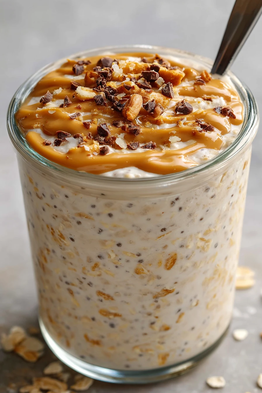 peanut butter overnight oats, creamy, nutritious, delicious, breakfast, healthy, satisfying
