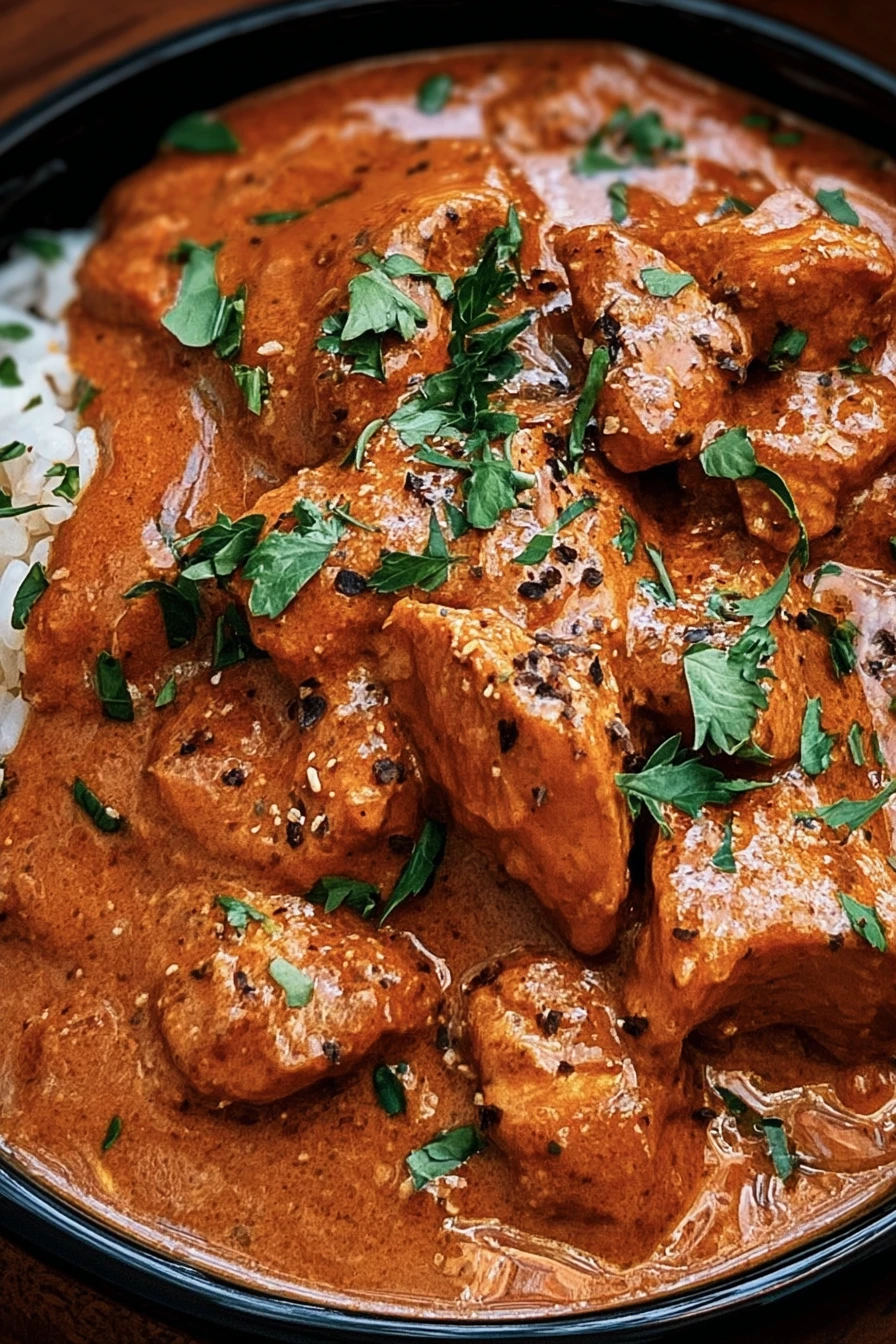 quick chicken tikka masala, spicy flavors, tender chicken, aromatic spices, creamy sauce