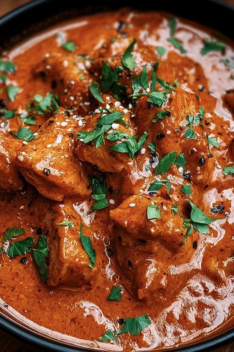 quick chicken tikka masala, spicy flavors, tender chicken, aromatic spices, creamy sauce