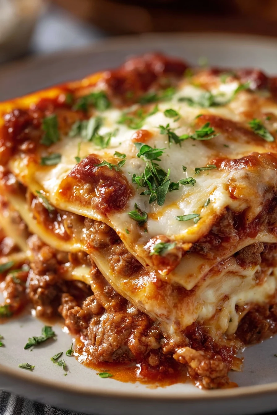 quick classic lasagna recipe, savory layers, cheesy goodness, hearty, mouthwatering, Italian cuisine
