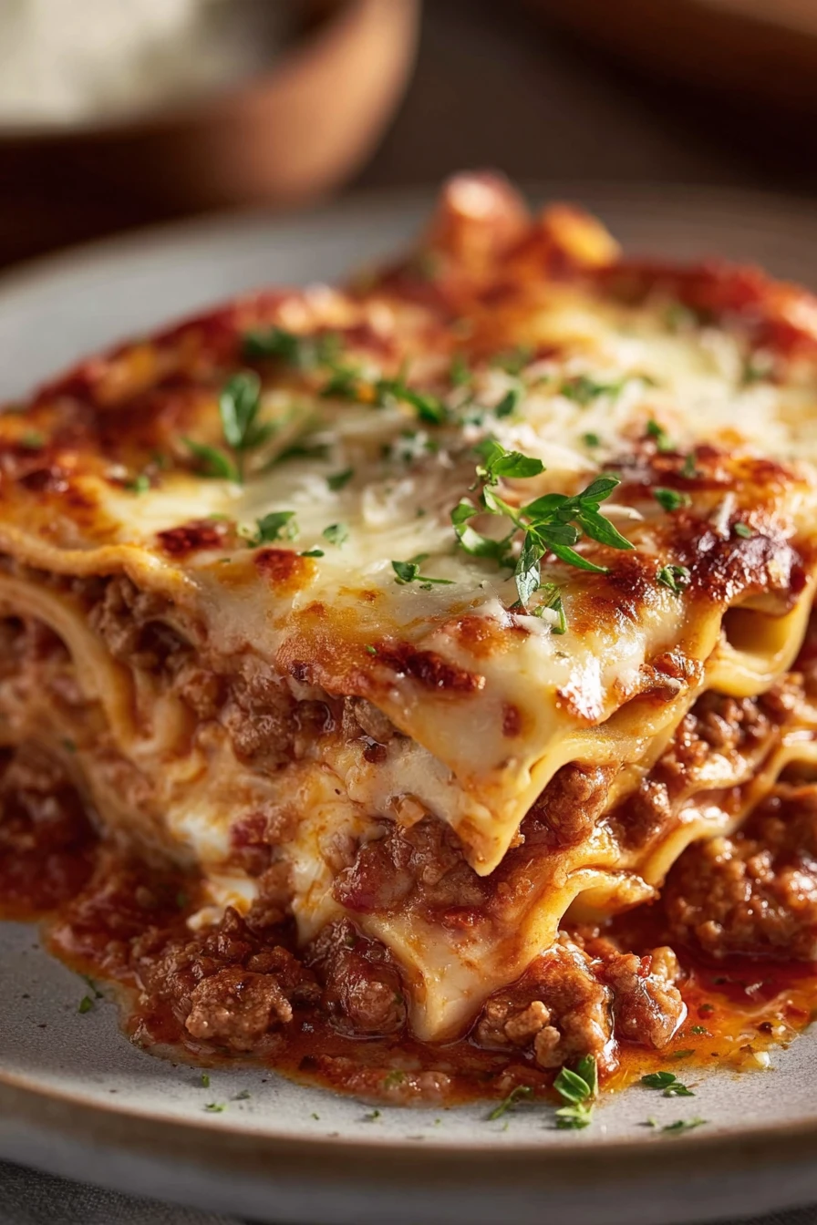 classic lasagna, quick recipe, savory layers, cheesy, aromatic herbs, satisfying dish