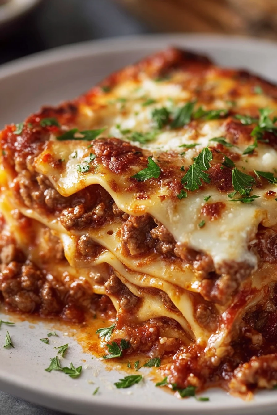 quick classic lasagna recipe, savory layers, cheesy goodness, hearty, mouthwatering, Italian cuisine