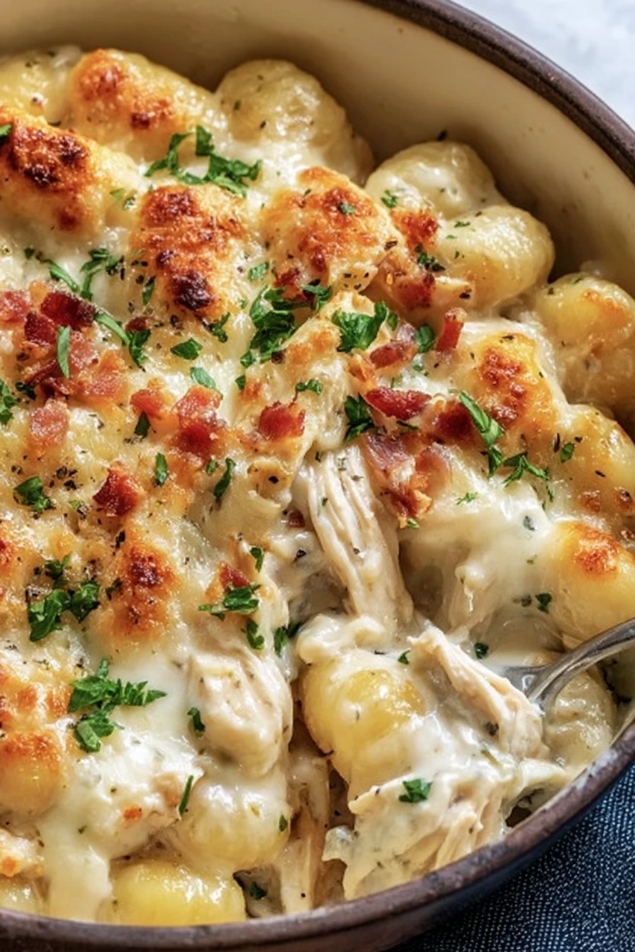 quick creamy crack chicken gnocchi, savory, indulgent, flavorful, creamy sauce, delicious comfort food