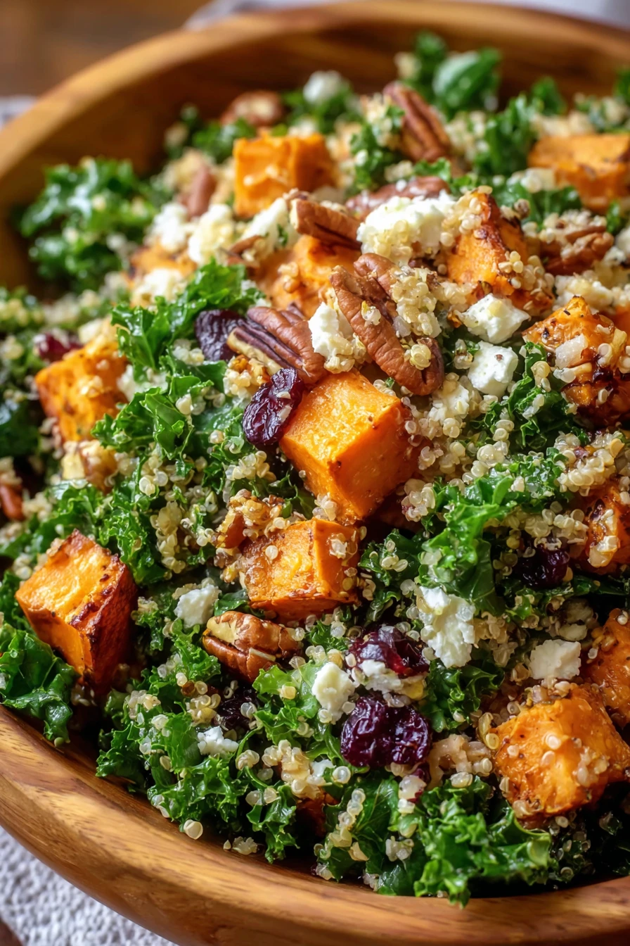Roasted Sweet Potato Kale and Quinoa Salad recipe step-by-step guide