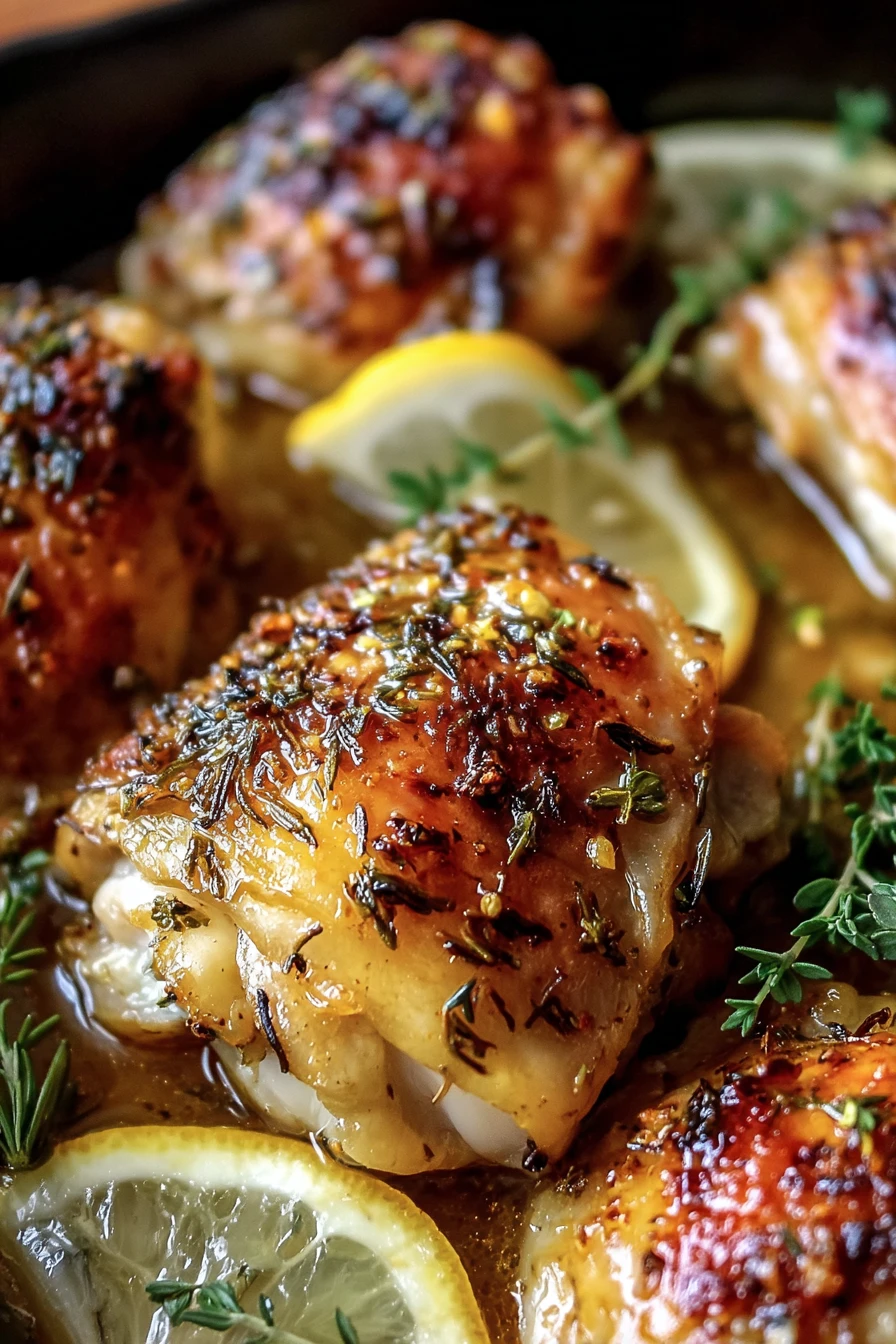 savory, lemon herb, roasted chicken thighs, flavorful, juicy, aromatic, delicious