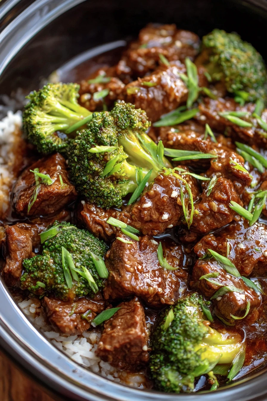 slow cooker beef, broccoli, savory, tender, flavorful, Asian-inspired dish