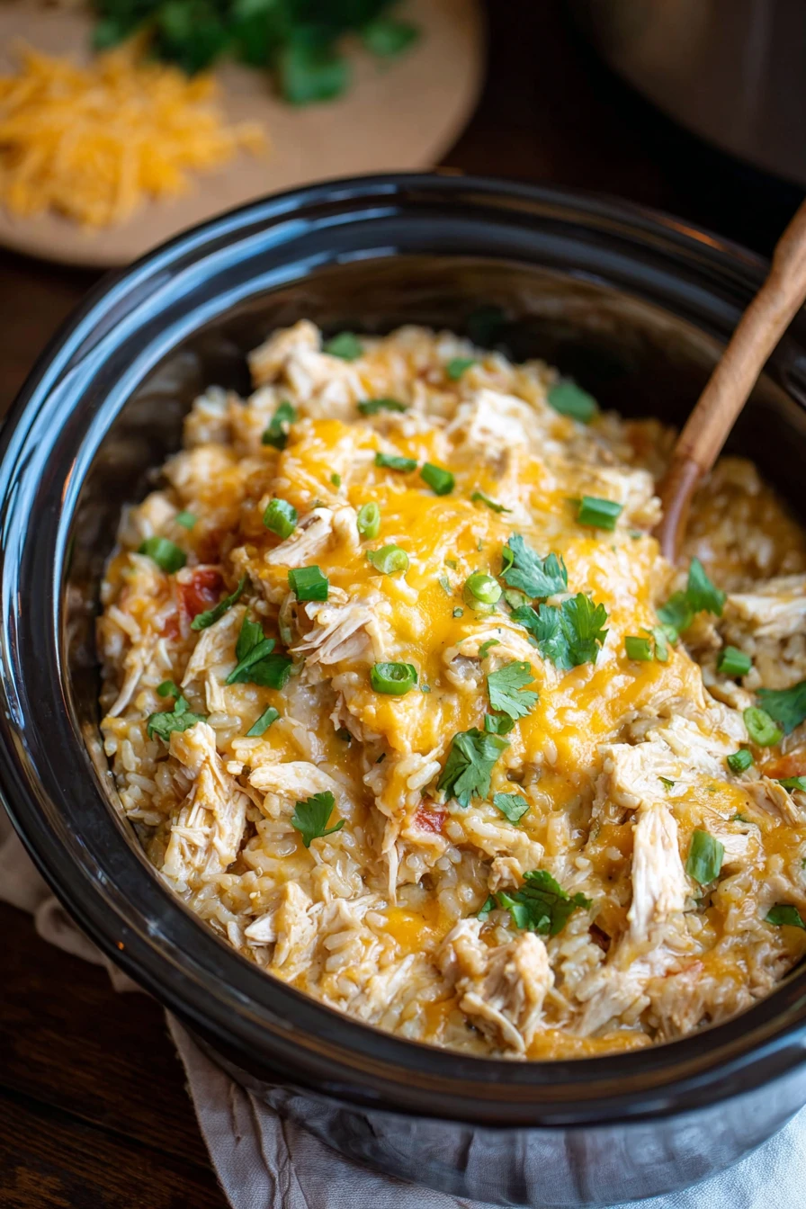 Slow Cooker Green Chile Chicken and Rice Casserole recipe step-by-step guide
