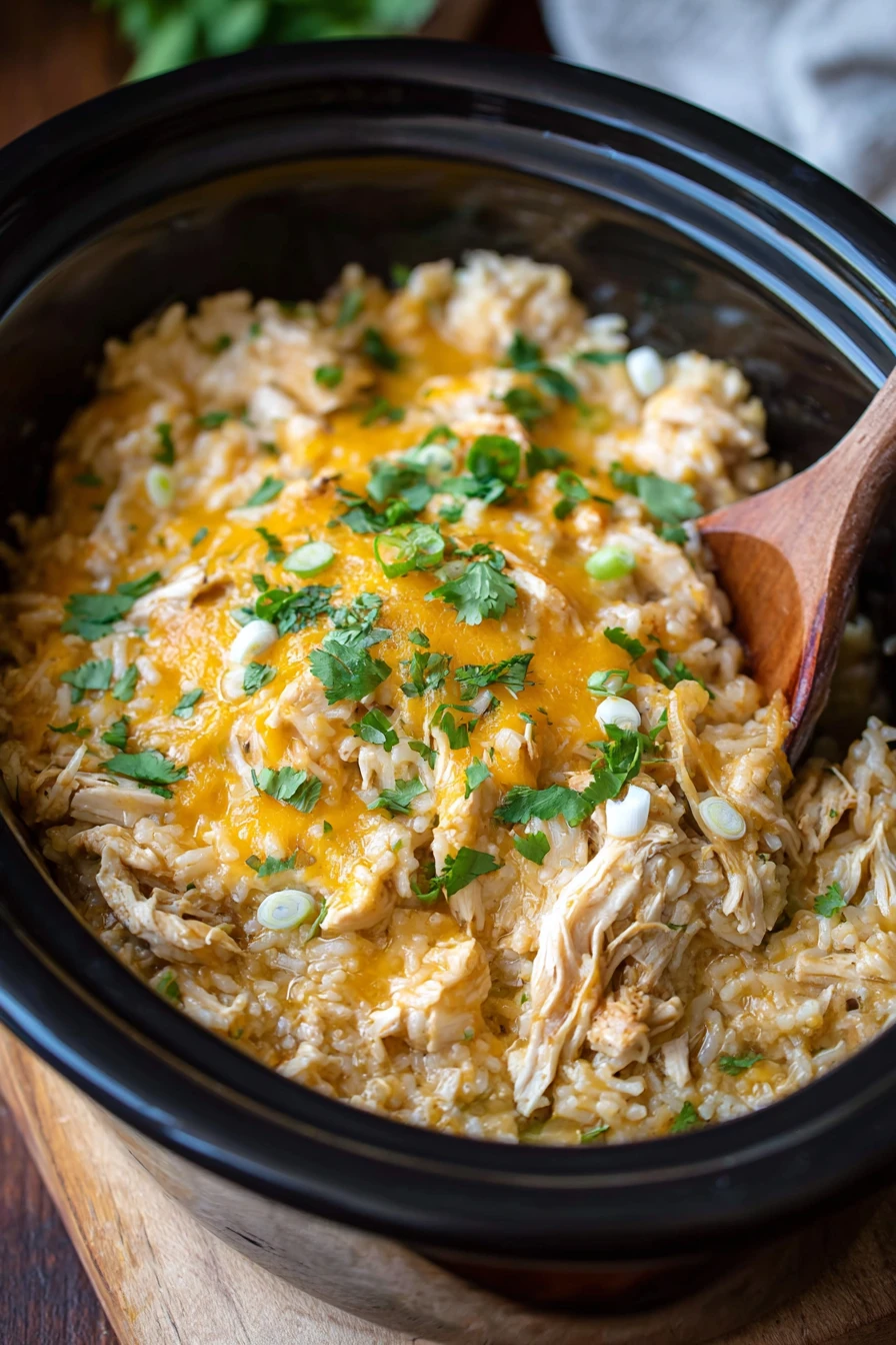 Slow Cooker Green Chile Chicken and Rice Casserole recipe step-by-step guide