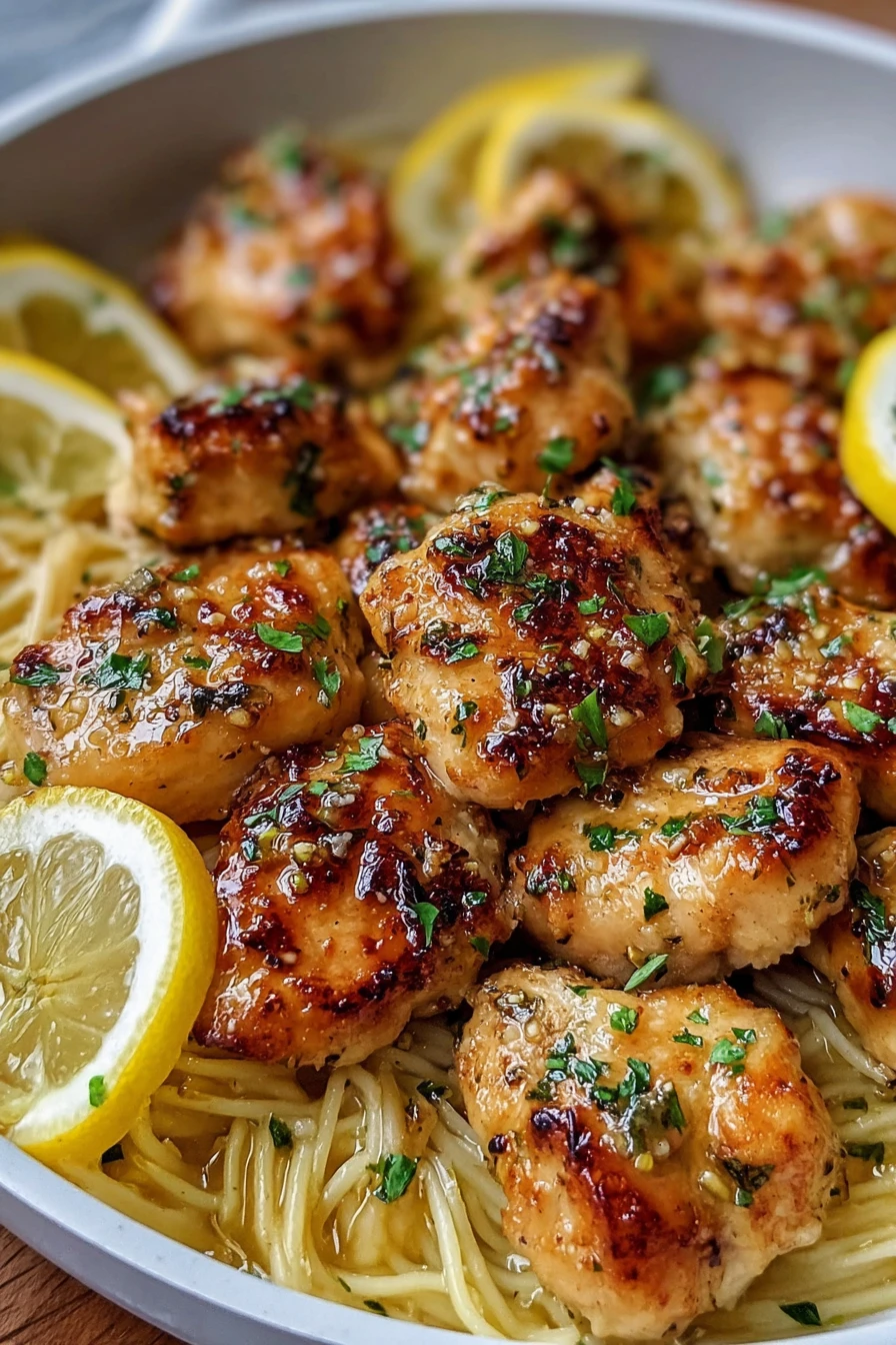 lemon garlic butter chicken, succulent, flavorful, juicy, savory, aromatic herbs