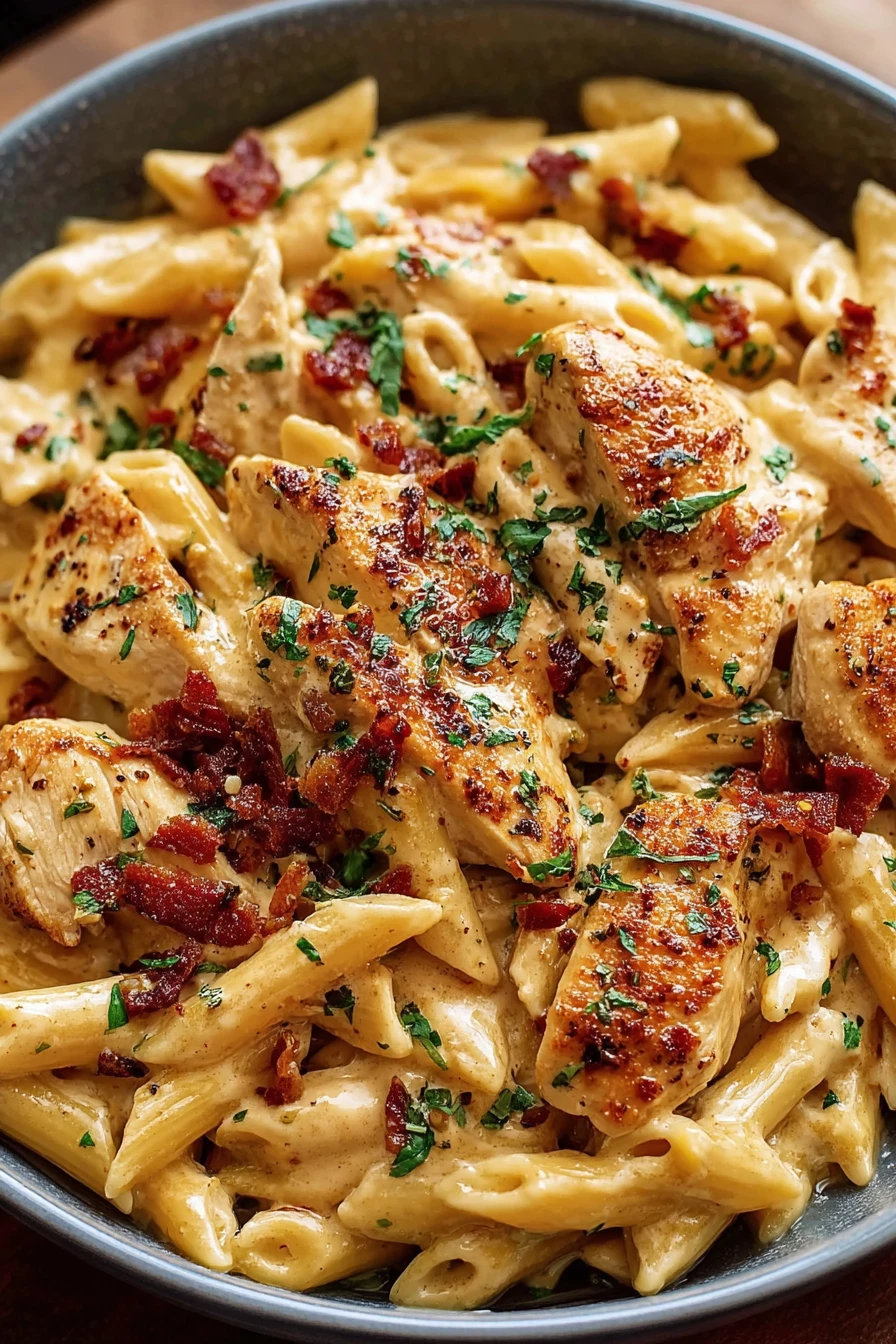 marry me chicken pasta, creamy, savory, tantalizing blend, flavorful, cheesy, indulgent taste
