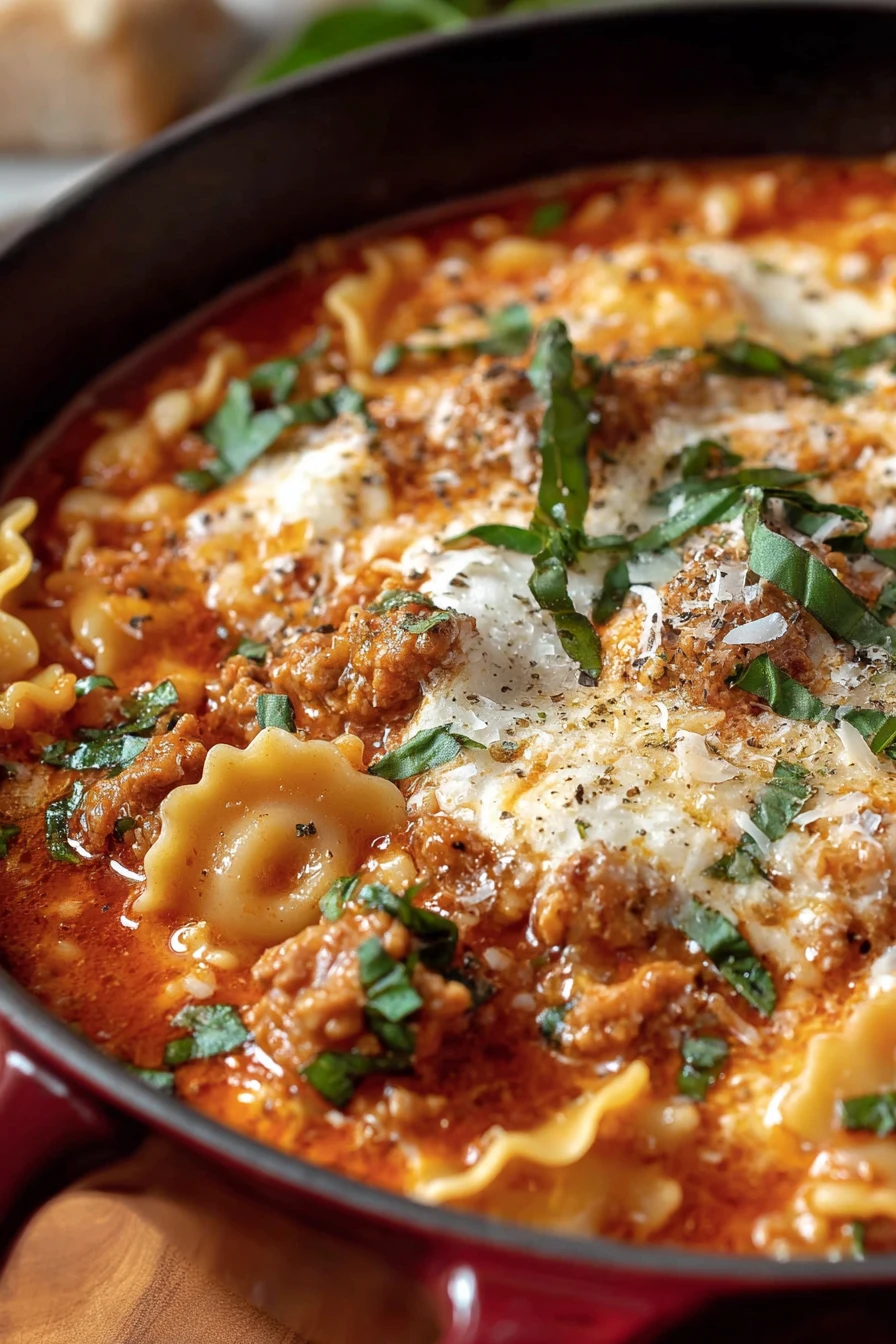 The Easiest One-Pot Lasagna Soup  recipe step-by-step guide