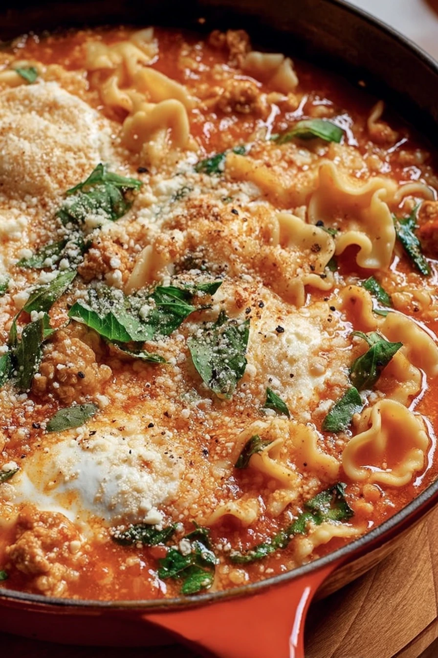 The Easiest One-Pot Lasagna Soup  recipe step-by-step guide