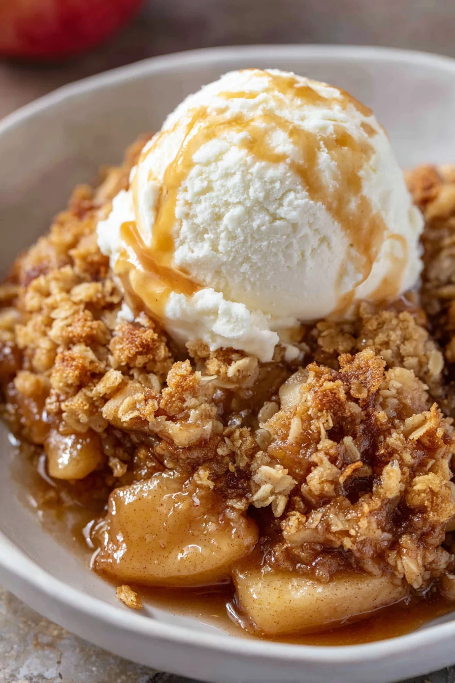 apple crisp, ultimate dessert, crispy topping, warm and comforting, cinnamon-spiced, sweet and crunchy