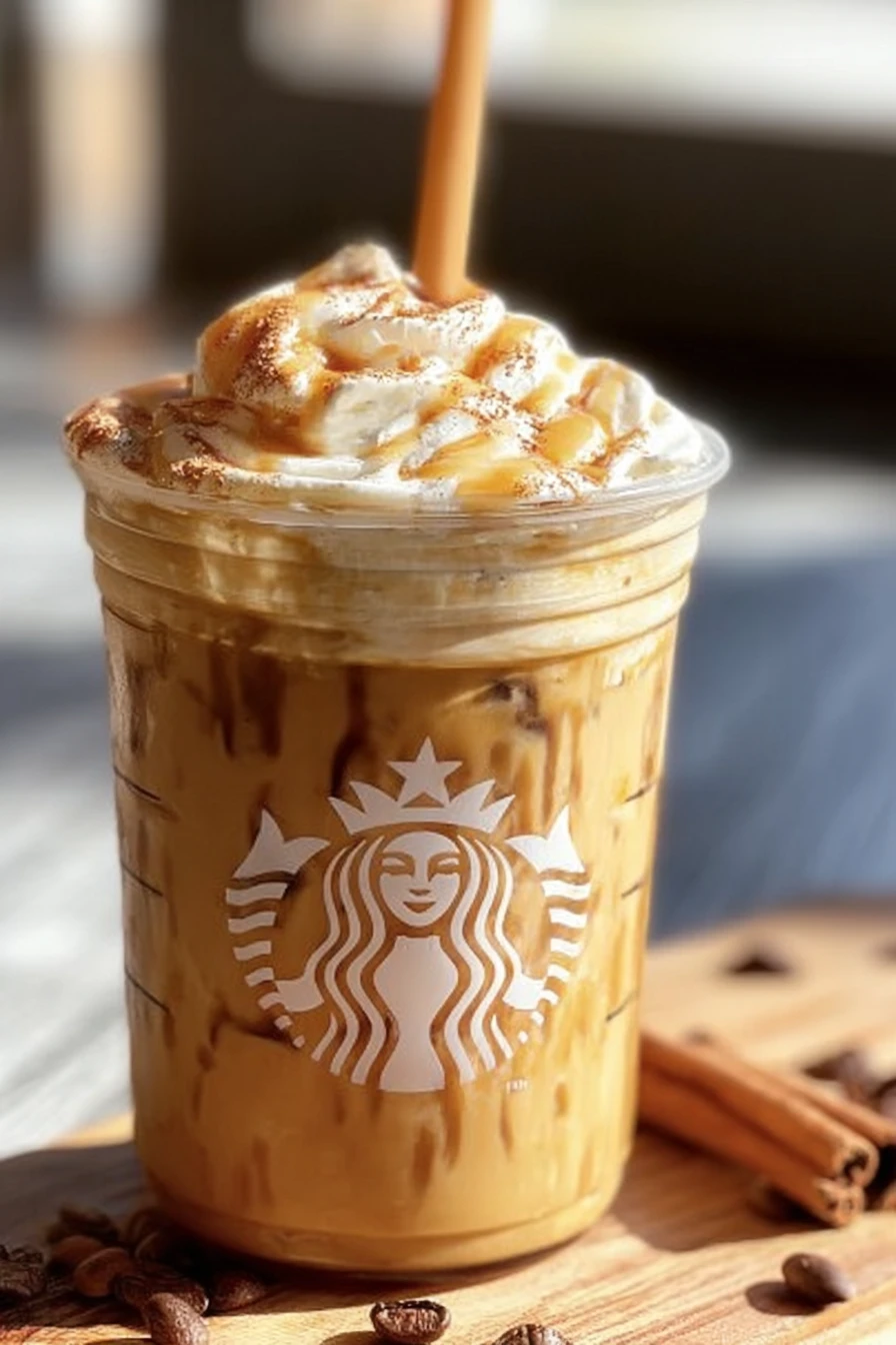 pumpkin spice latte, ultimate Starbucks, iced, flavorful, autumnal, refreshing, indulgent