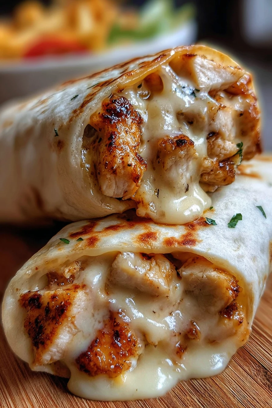 cheesy garlic chicken wraps, savory, flavorful, delicious, mouthwatering, satisfying, aromatic