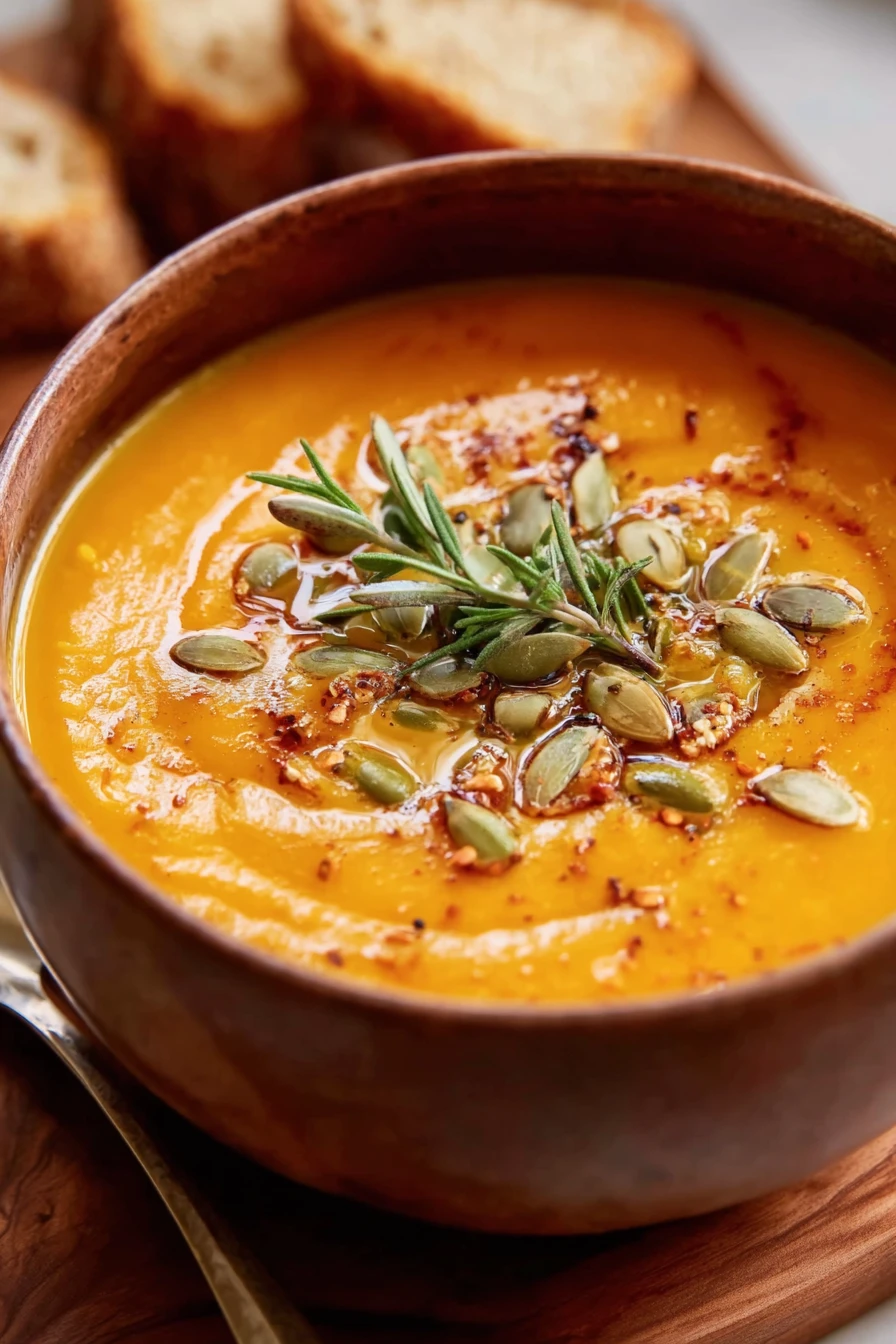acorn squash soup, savory, creamy, comforting, fall flavors, hearty, nutritious
