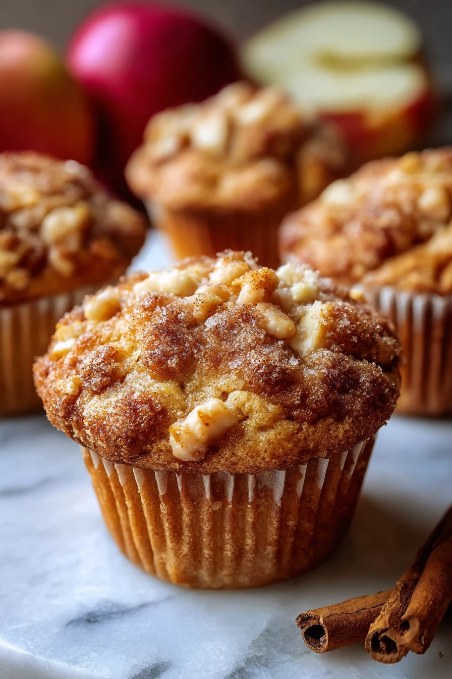 apple cinnamon muffins, deliciously spiced, moist, baked goods, aromatic, comforting flavors