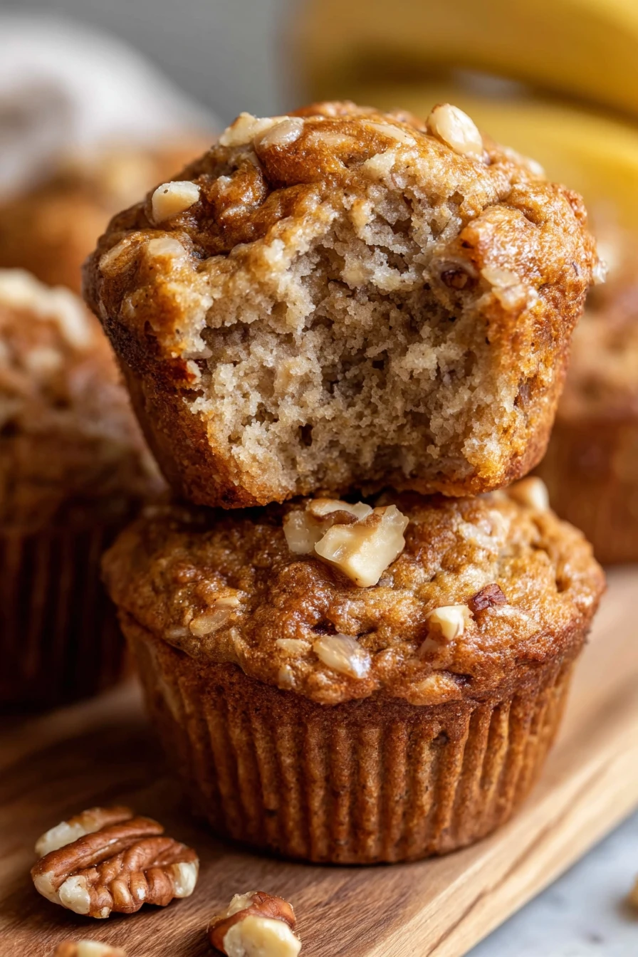 banana muffins, moist, ripe bananas, delicious, freshly baked, golden brown, sweet and satisfying