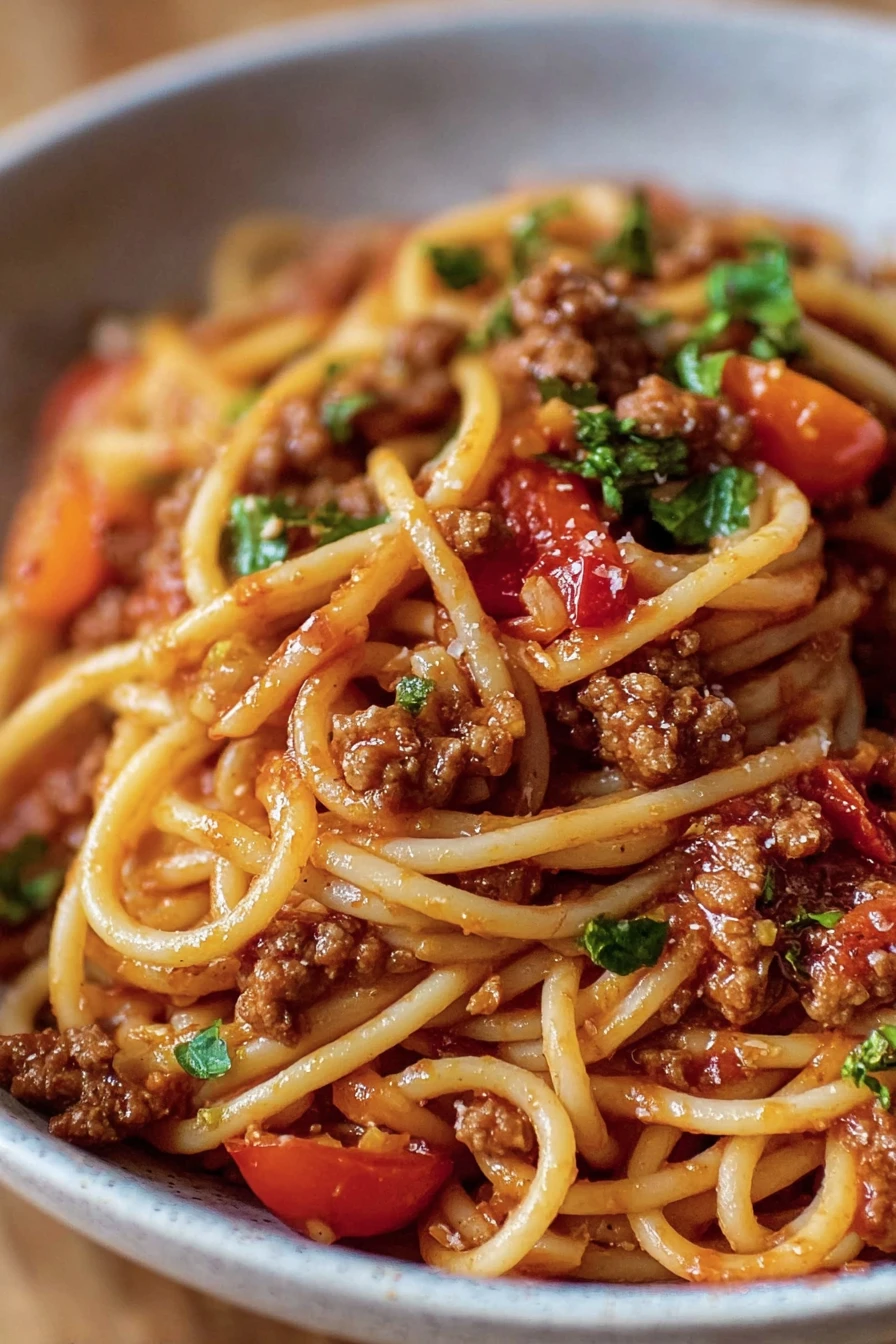 southern spaghetti, savory, flavorful, al dente, cheesy, comforting, hearty, delicious