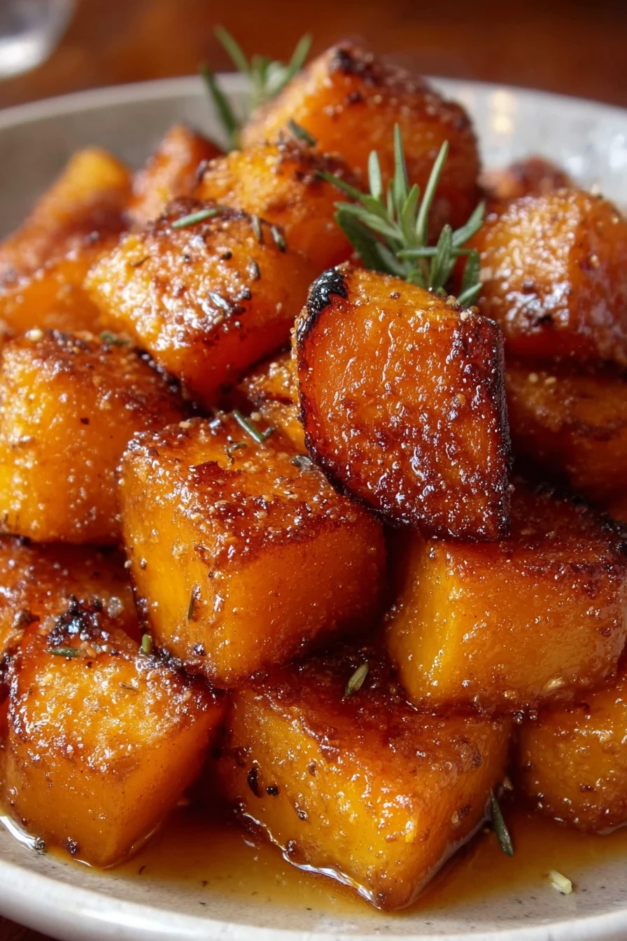 brown sugar, roasted butternut squash, caramelized, savory, fall flavors, delicious, golden brown