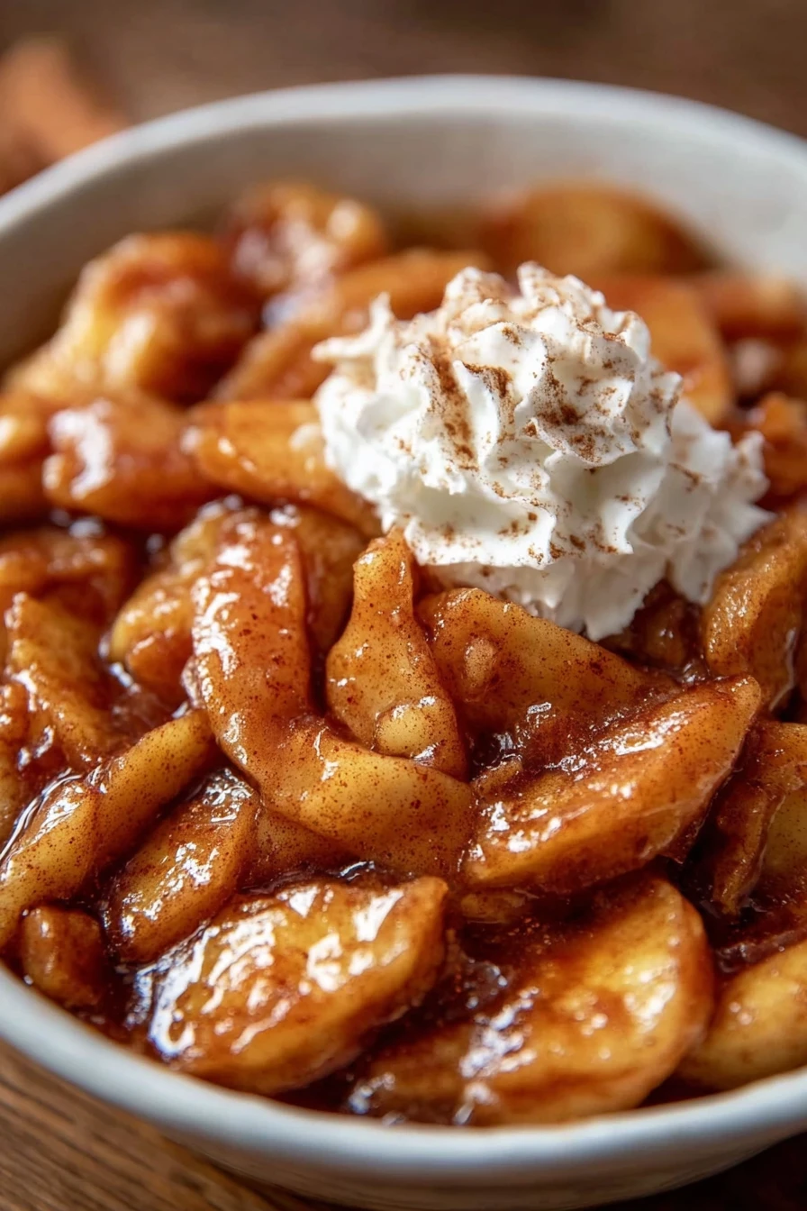 cinnamon baked apple slices, sweet and spicy, delicious dessert option