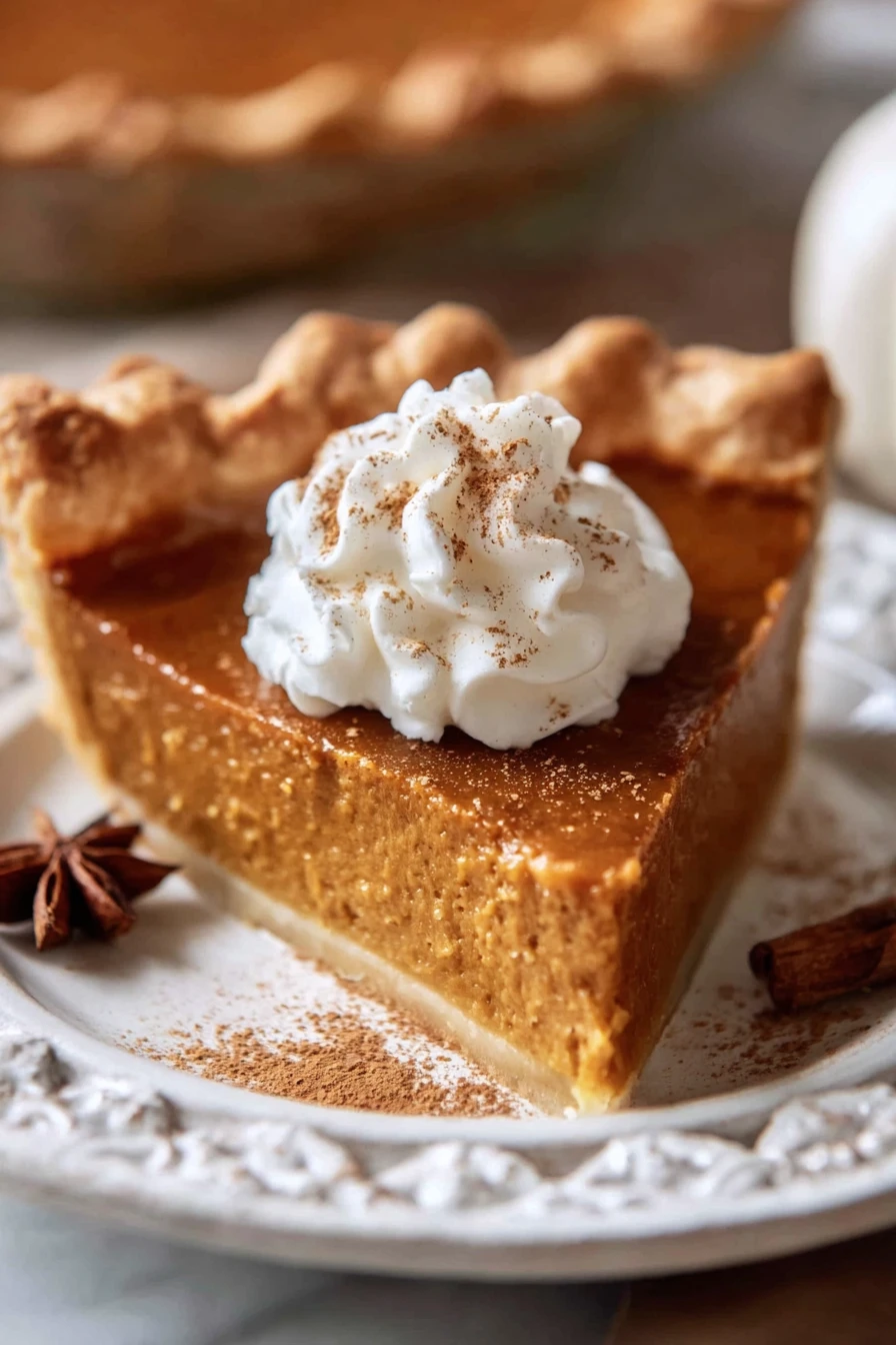 classic pumpkin pie, autumn dessert, rich spices, creamy filling, flaky crust, seasonal favorite