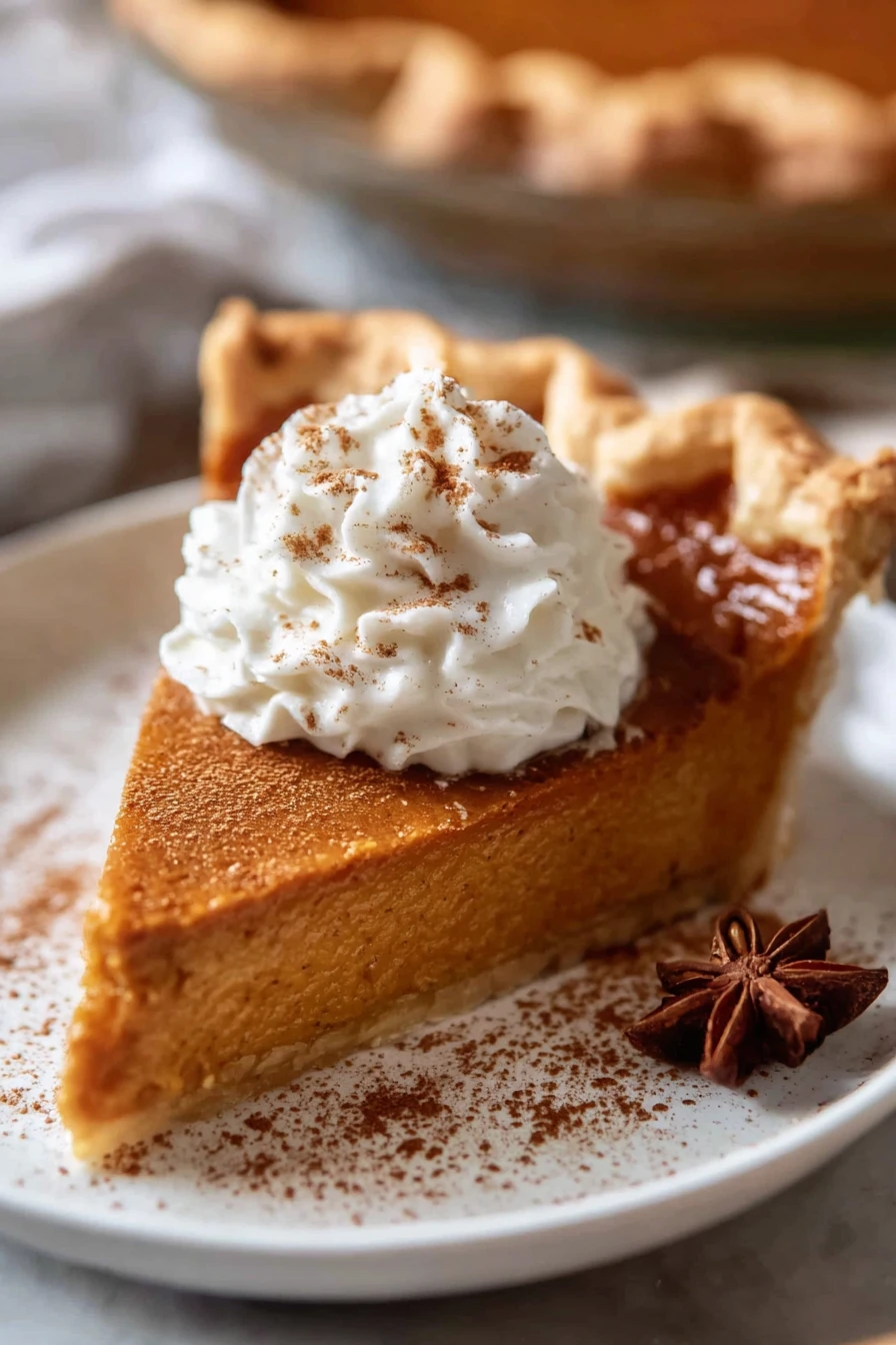 classic pumpkin pie, autumn dessert, rich spices, creamy filling, flaky crust, seasonal favorite