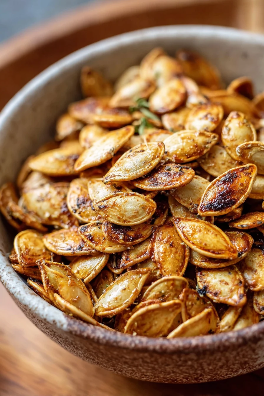 roasted pumpkin seeds, classic recipe, salty, crunchy, delicious snack