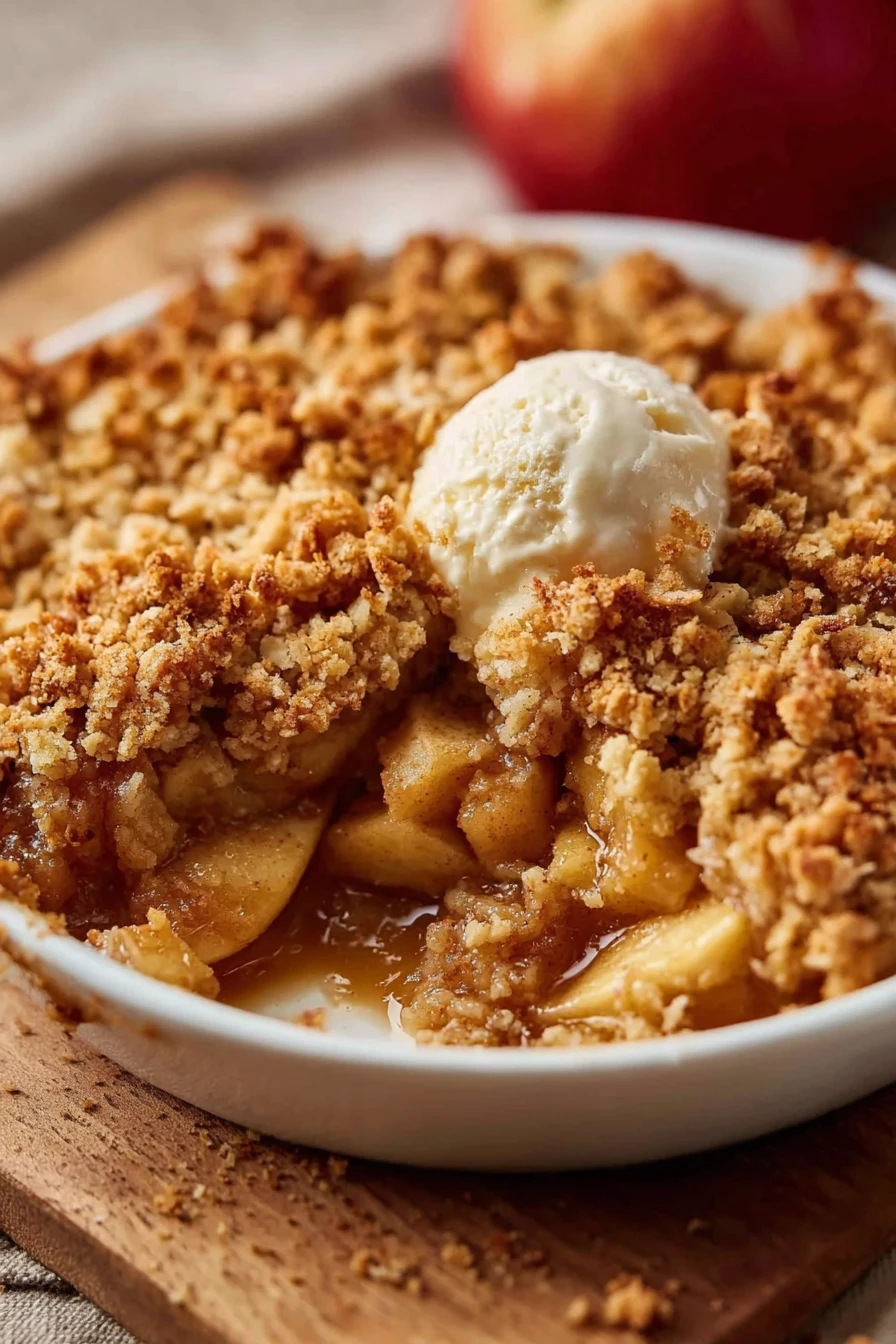 comfort food, simple recipe, apple crumble, warm, cinnamon, crunchy oats, delicious