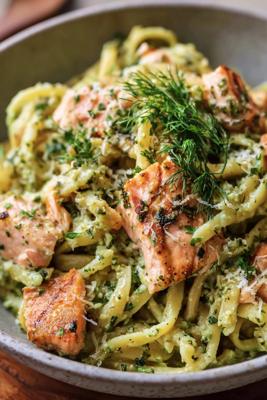 Creamy Salmon Pesto Pasta Recipe  recipe step-by-step guide