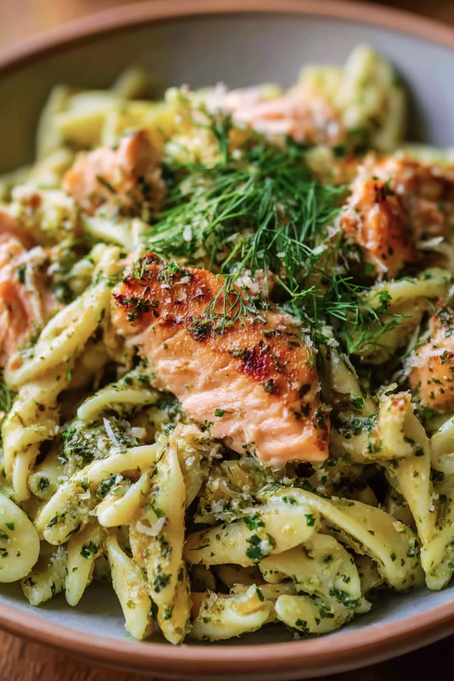 Creamy Salmon Pesto Pasta Recipe  recipe step-by-step guide