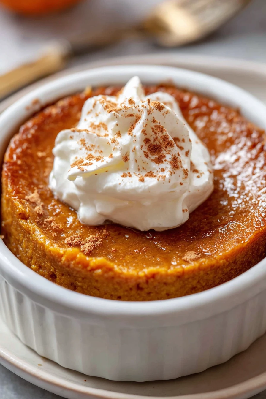 pumpkin pie, crustless, creamy, spiced, autumn dessert, delicious
