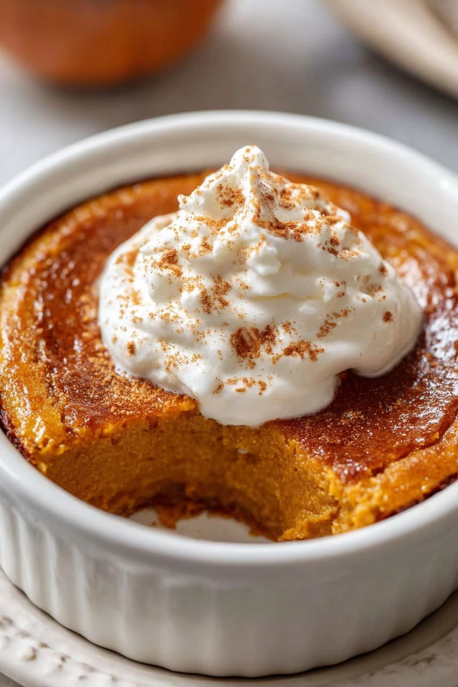 pumpkin pie, crustless, creamy, spiced, autumn dessert, delicious