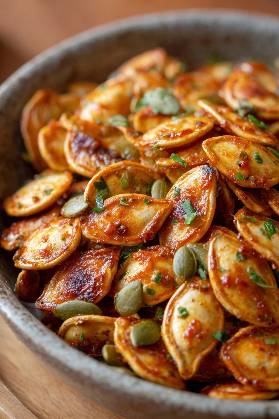 Air fryer, chili lime, pumpkin seeds, delicious, crunchy, spicy flavor