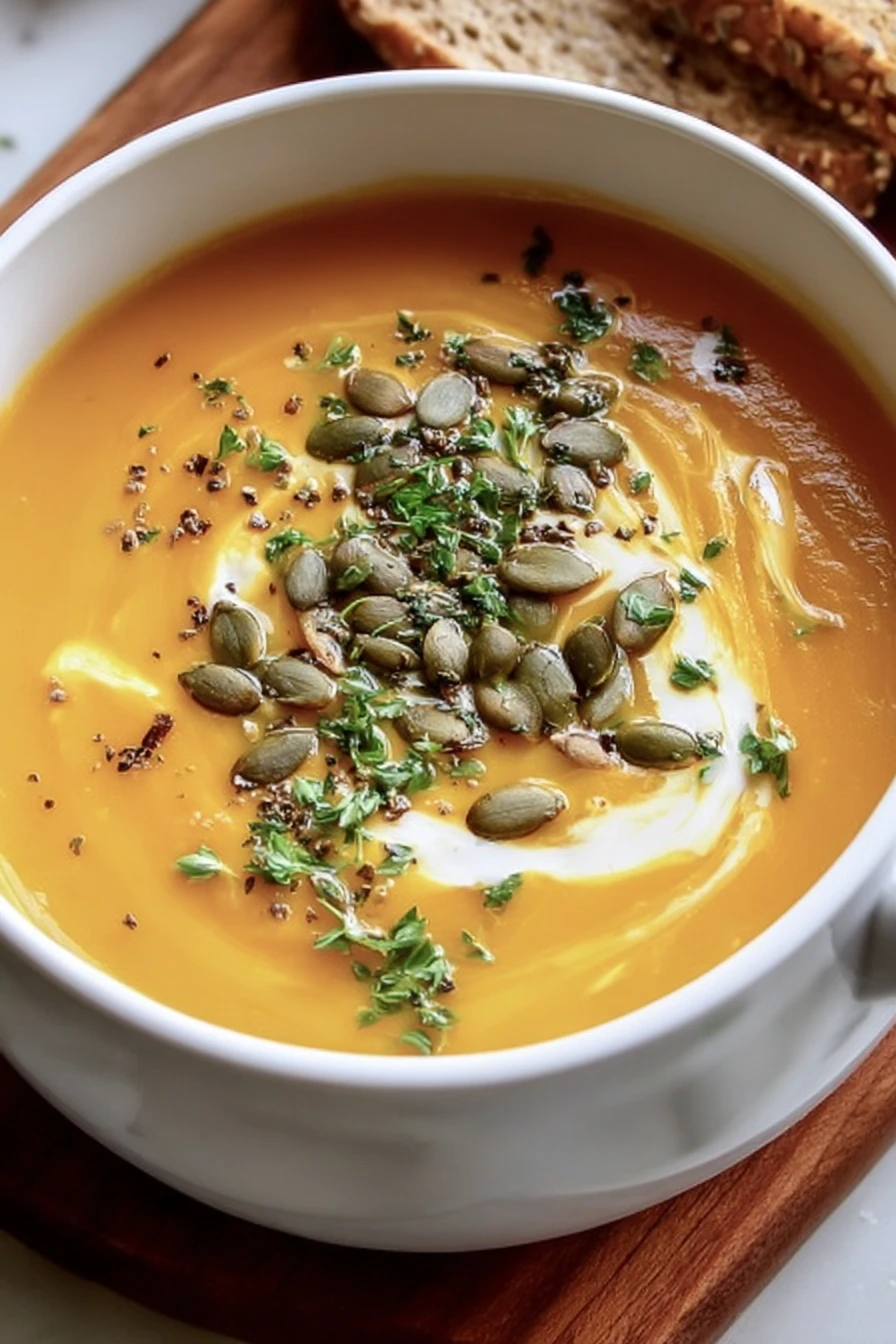 butternut squash soup, delicious recipe, savory, creamy, comforting, fall flavors