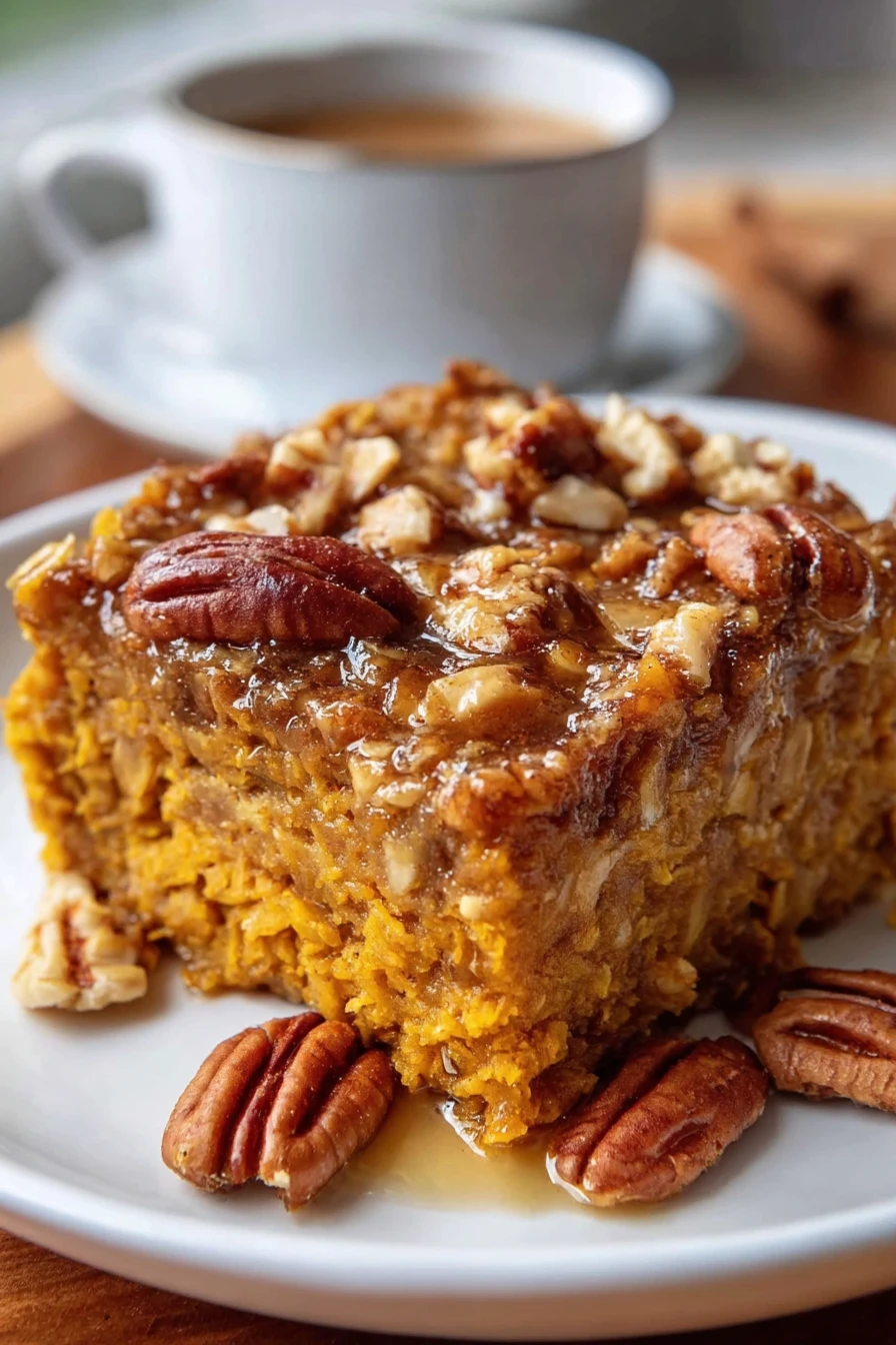 pumpkin oatmeal bake, delicious, nourishing, warm, comforting, autumn flavors