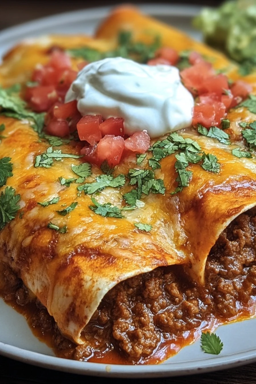 ground beef, enchiladas, easy recipe, flavorful, cheesy, Mexican cuisine