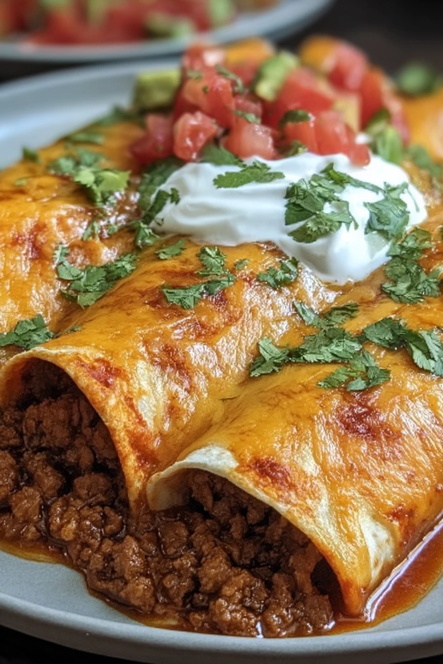 ground beef, enchiladas, easy recipe, flavorful, cheesy, Mexican cuisine