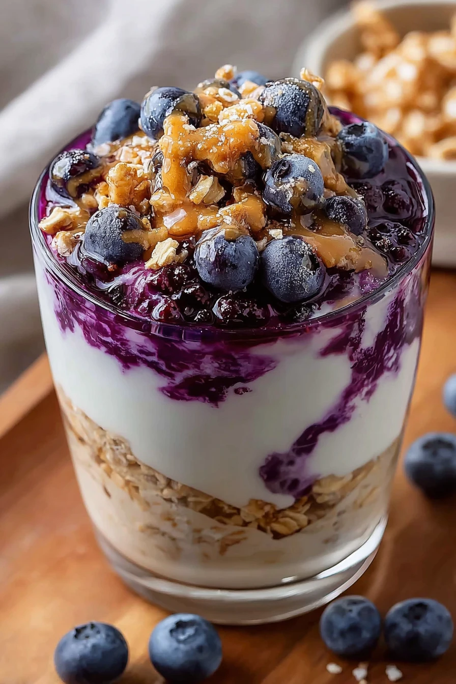 high protein, blueberry cheesecake oats, delicious, nutritious, creamy, satisfying, healthy indulgence