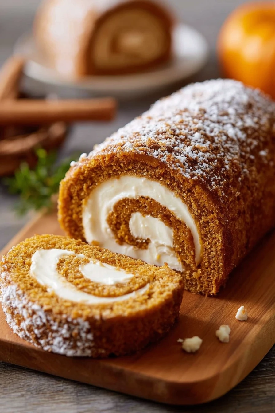 Libby's Pumpkin Roll, delicious dessert, fall flavors, creamy swirls
