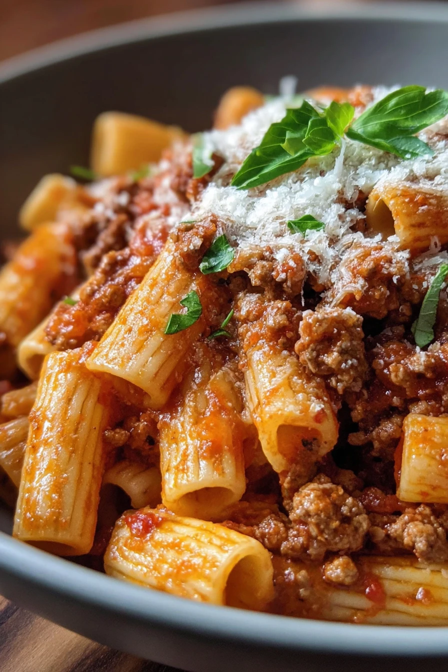 pasta bolognese, classic Italian, savory, hearty, flavorful, tomato sauce, al dente noodles