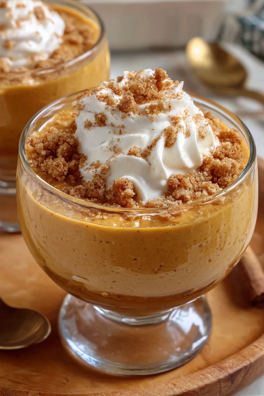 pumpkin pie pudding, creamy, indulgent dessert, fall flavors, spiced, decadent swirls