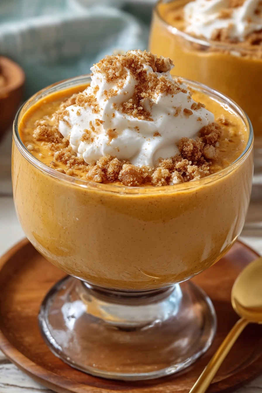 pumpkin pie pudding, creamy, indulgent dessert, fall flavors, spiced, decadent swirls