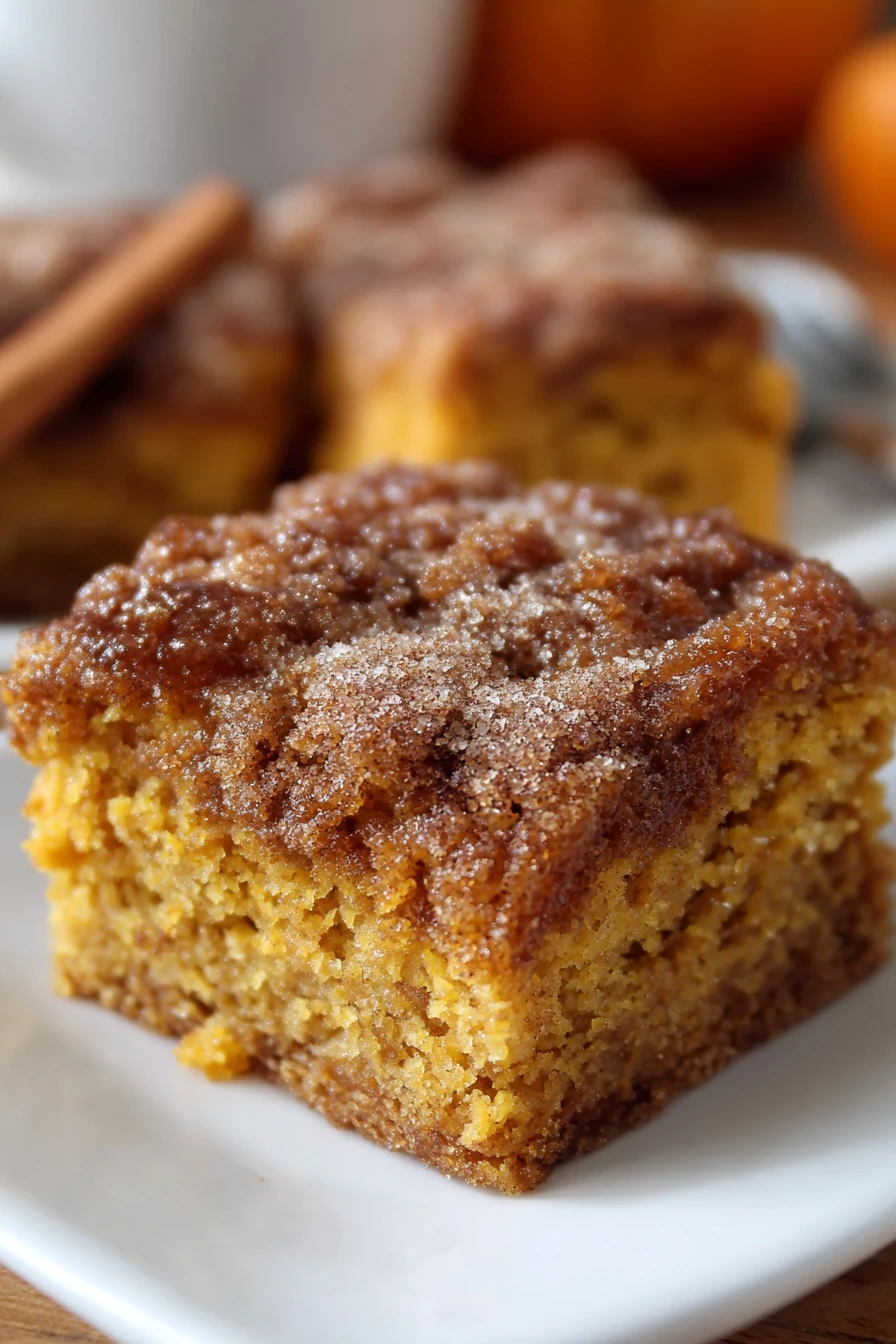 pumpkin snickerdoodle, snack cake, delicious, autumn flavors, moist